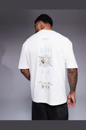 River Island Oversized t-shirt with Japanese crane graphic in