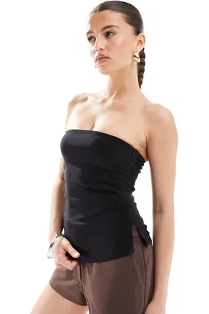 Bershka Longline bengaline bandeau top in