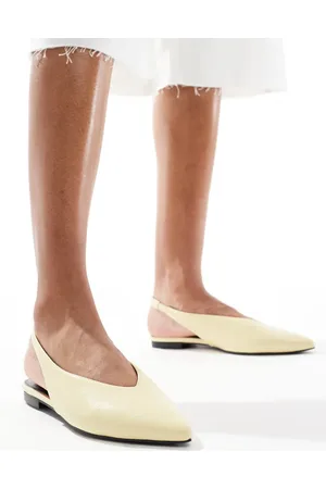 Schuh Lace sling back flat shoes in lemon