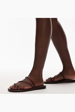 Topshop Jasper minimal sandal in burgundy