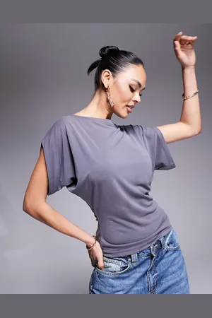 ASOS Grown on angel sleeve cupro oversized tee in mink