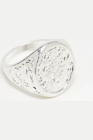 ASOS Coin signet ring in tone