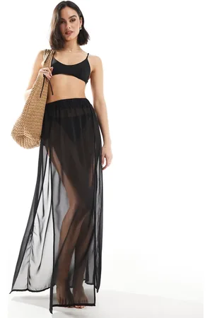 Threadbare Sheer beach maxi skirt in