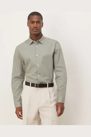ASOS Formal easy iron poplin regular shirt in dark sage