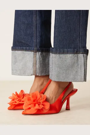 ASOS Sunrise corsage slingback mid heeled shoes in