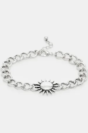 Reclaimed Unisex chain bracelet with sun in