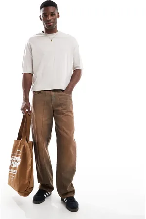 Bershka Tonal back print boxy t-shirt in stone