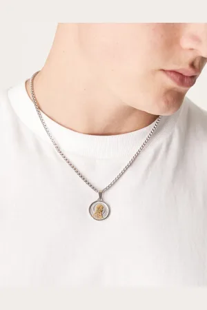 ASOS Waterproof stainless steel chain necklace with Virgin Mary pendant in tone