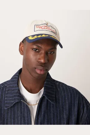 ASOS Cap with peak detail and embroidery in ecru