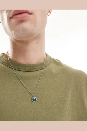 ASOS Round stone pendant in tone