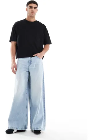 ASOS Super wide leg jeans in light wash