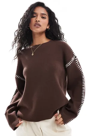 Y.A.S Contrast stitch detail jumper in - BRONZE