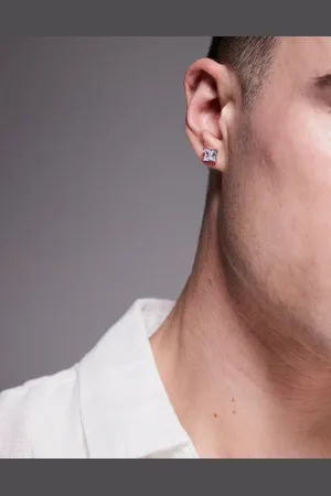 ASOS Square diamante stud earrings in tone