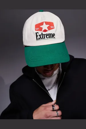 ASOS Cap with embroidery and contrast peak in ecru