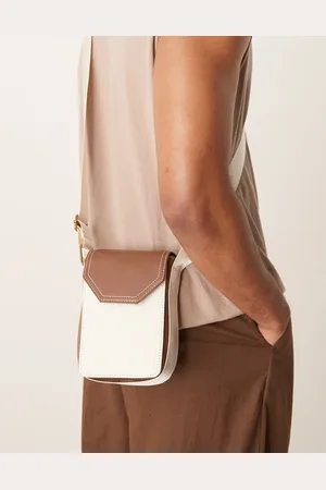 ASOS Canvas cross body bag in ecru