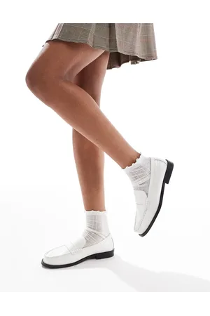 Schuh Lillian penny loafers in crinkle leather