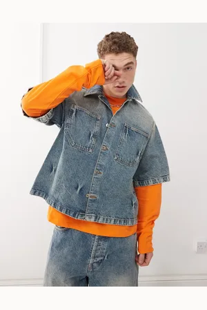 COLLUSION Boxy denim shirt in smokey wash co-ord