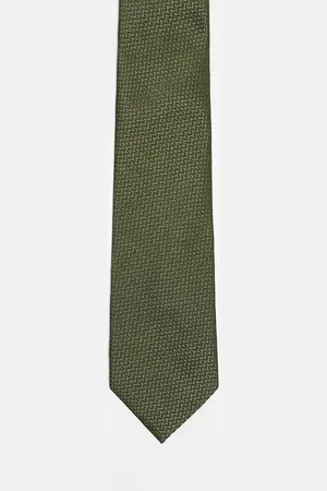ASOS Textured tie in khaki
