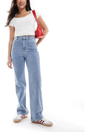 Dr Denim Moxy straight leg jeans in cape light plain wash