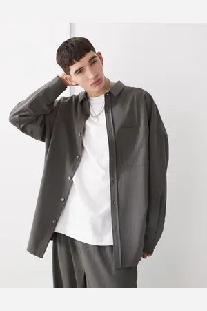 COLLUSION Oversized tailored shirt in pinstripe