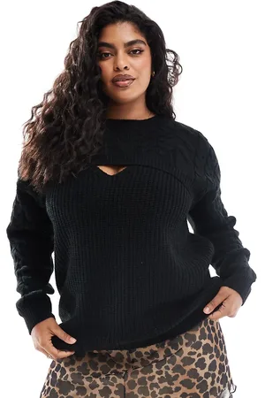 Yours Cable knitted jumper in
