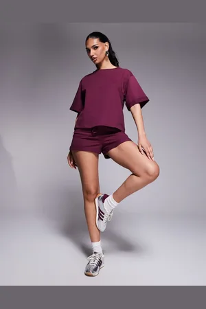ASOS Sweat short co ord in burgundy