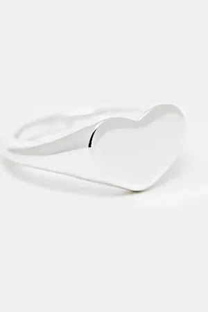 Pieces® 18k plated heart signet ring in