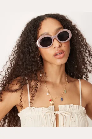 Jeepers Peepers Bubble oval sunglasses in Taupe