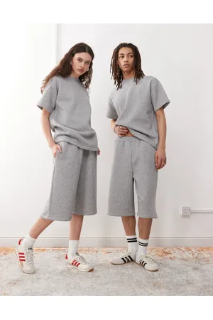 Reclaimed Unisex jersey sweat jorts co-ord in marl