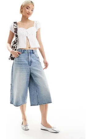 Stradivarius Denim carpenter jort in medium