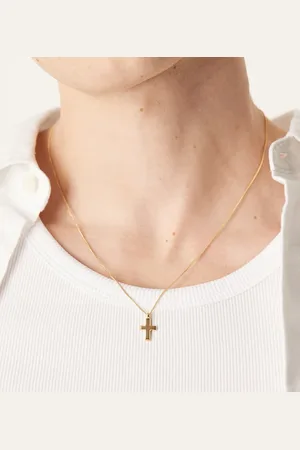 ASOS Sterling silver cross pendant necklace in plate
