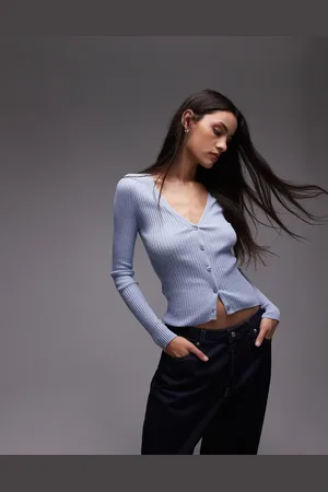 MANGO Fine rib linen mix cardigan in pale