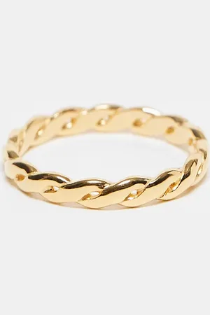 ASOS Sterling silver twisted rope band ring in plate