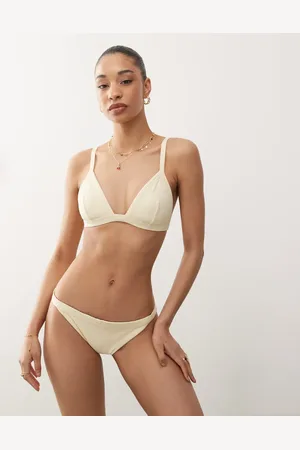 Weekday Ribbed bikini bottoms in buttermilk