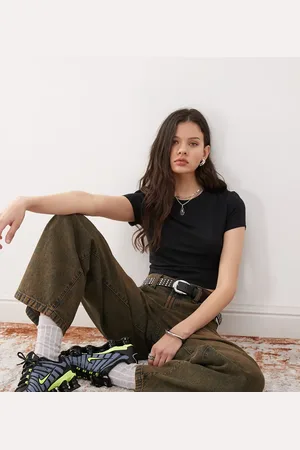 COLLUSION Short sleeve super crop t-shirt in
