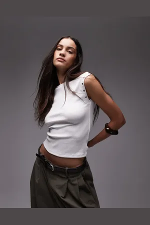 MANGO Eyelet arm detail vest in