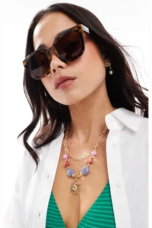 VERO MODA Oversized square sunglasses in tortoiseshell