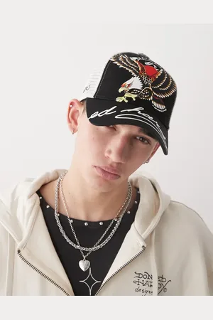 ED HARDY Soaring eagle script 5 panel cap in