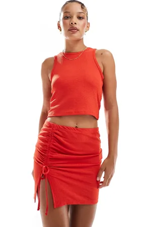 VERO MODA Textured jersey beach mini skirt co-ord in