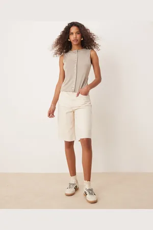 Calvin Klein Longer denim shorts in ecru wash