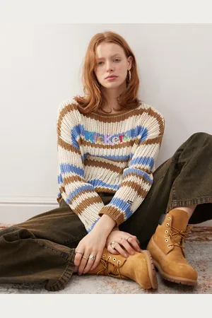 Kickers Loose fit open knit retro stripe knit