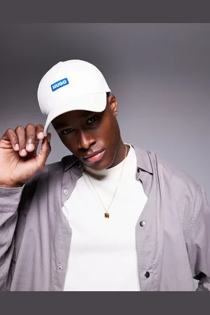 Hugo Blue Central logo cap in stone