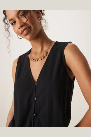 VILA Lightweight rib knit sleeveless waistcoat co-ord in