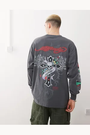 ED HARDY Skull cross abstract long sleeve t-shirt in