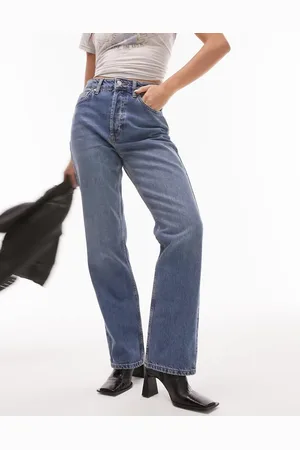 Topshop Hourglass Kort high rise straight jean in mid