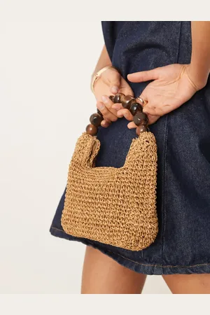 ASOS Straw grab bag with resin ball handle