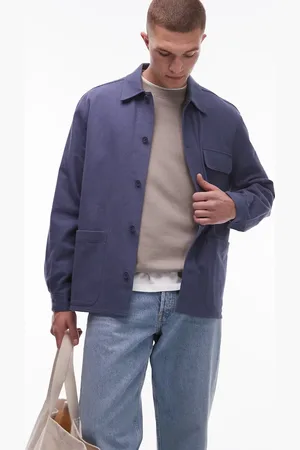 ARKET Textured linen blend overshirt in