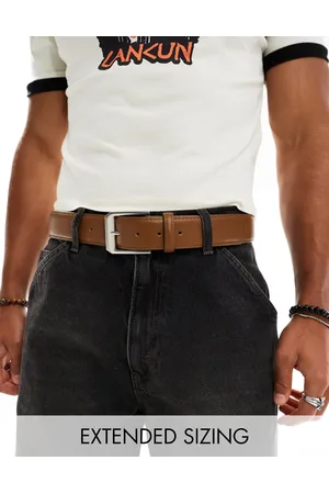 ASOS Faux leather belt with silver buckle in