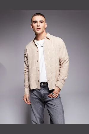 ASOS Boxy shirt in beige check
