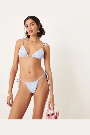 For Love & Lemons Bay bikini top co-ord in gingham